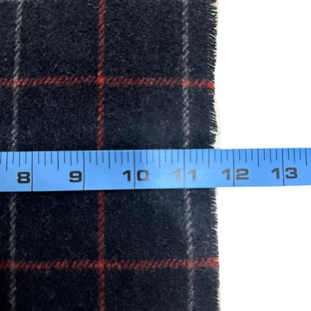 Burberrys Classic Check Scarf Black 100% Lambswool Unisex Scarf Made In England - Picture 7 of 7